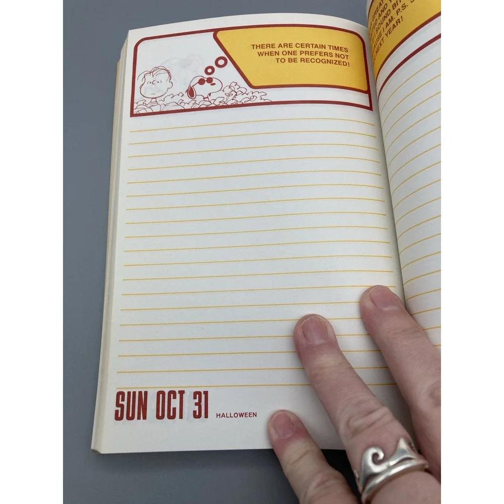 Vintage Snoopy date book Day By Day diary 1976 Determined Productions unused